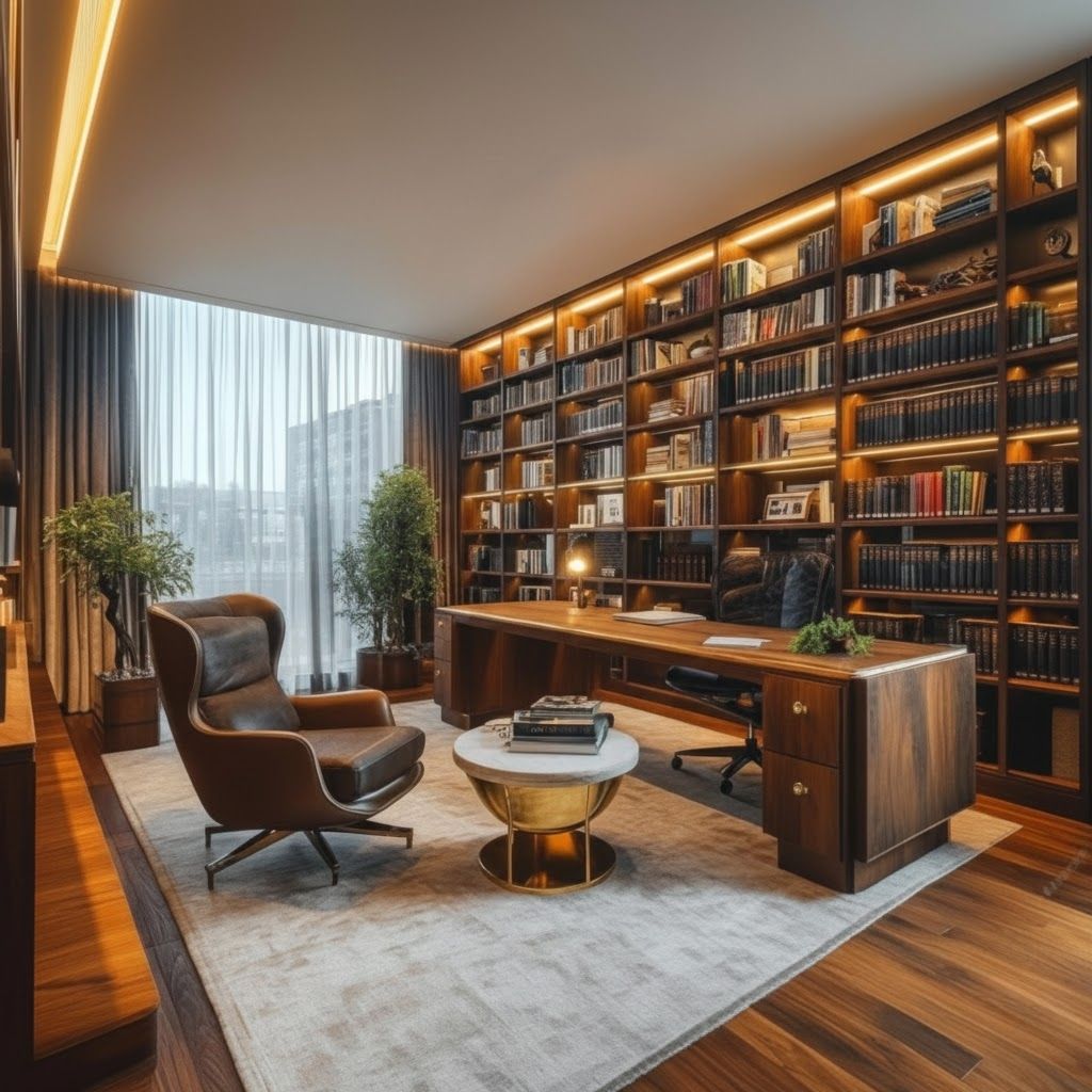 Biblioteca moderna e minimalista da EB Livros